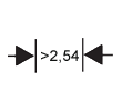 par pas > 2,54 mm